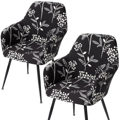 MEIVINES Stuhlhussen Stretch Stuhlbezug Sesselbezug 2er Set Stuhlhussen Schwingstühle mit Armlehnen Abnehmbare Schonbezug für Bürostühle Esszimmerstühle Schminktisch Stuhl Küchenstühle