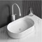 Waschtisch 20 x 13 Weißes Badezimmer-Waschbecken, modernes Aufsatzwaschbecken, Porzellan-Keramik-Waschbecken, Kunstwaschbecken mit Wasserhahn Waschbecken mit Unterschrank(Color:White faucet set)