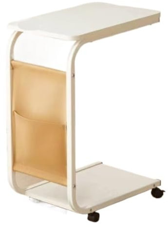 Modernes klappbares Gartenmöbel-Set mit Beistelltisch, kleiner Couchtisch, bewegliches Wohnzimmer, Sofa, Beistelltisch, Ecktisch, Seilzug, Mini-Teetisch, Weiß