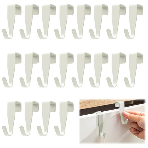 lafo Lot de 20 crochets de porte à suspendre, crochets de fenêtre blancs en métal, crochets de porte intérieure ou extérieure, crochets pour décoration de fenêtre en acier au carbone