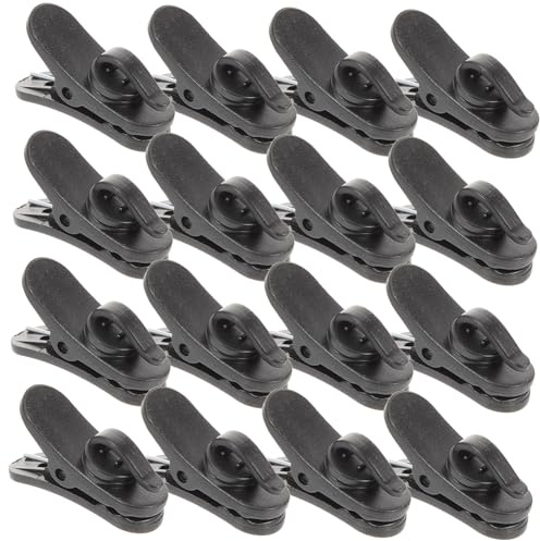 Toyvian 20 Pieces Plastic Microphone Clips Rotatable Flat Nose Lapel Mic Holder Clips for Lavalier Microphone Cable Management and Fixing Accessories