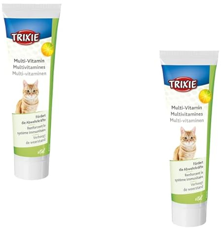 Trixie Pasta Multivitaminica | Confezione Doppia | 2 x 100 g | Alimento Complementare per Gatti | per Il Supporto della Vista Normale e delle Difese Naturali | Contiene Taurina