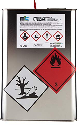 Medicalcorner24 Wundbenzin 40/65, Reinigungsbenzin, Leichtbenzin, UN3295, flüssiges Lösungsmittel, 10 L