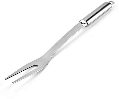 Uteruik Stainless Steel Carving Fork Long Handle Meat Fork Cooking Tool for Turkey Chicken Beef, 1pcs