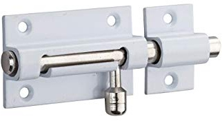Targette pour Porte de Meuble, Laiton Poli Blanc, Pêne Ø 8 mm, Dimensions 50x30 mm, Sécurité Optimale, Installation Facile, Design Élégant, Accessoire de Quincaillerie, THIRARD