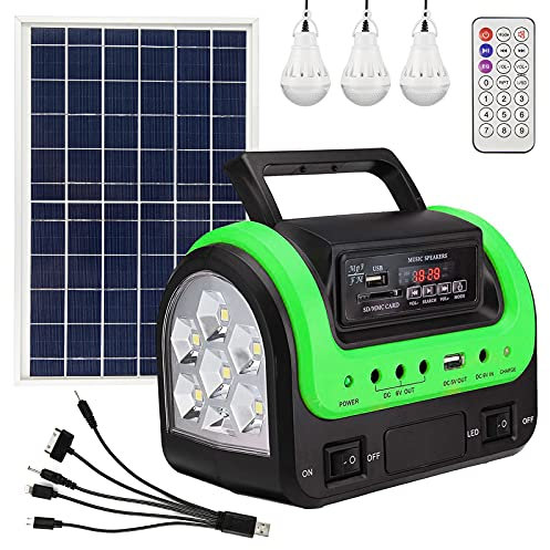 Solar Generator - Portable with Panel, Solar Power Generators Station Flashlight, Emergency Powered for Home Use Camping Hunting Emergency(Green)
