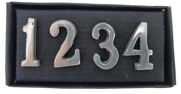 Set di 4 numeri argentati per candele dell’Avvento, 3 cm, in alluminio