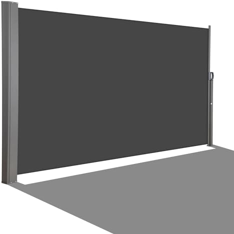 HOMEDEMO Tenda da Sole Laterale Estensibile, (400+20) x200cm Tende da Sole, Tende da Sole per balconi Antivento, Tende da Sole per Esterno per Privacy e Protezione Solare, per Terrazzo, Antracite