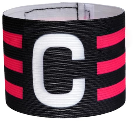 Kexpery Fascia da braccio da capitano di calcio, traspirante, per concorrenza, con icona trasparente, fascia da braccio con chiusura a tocco Brazalete Capitan Band per capitano del calcio