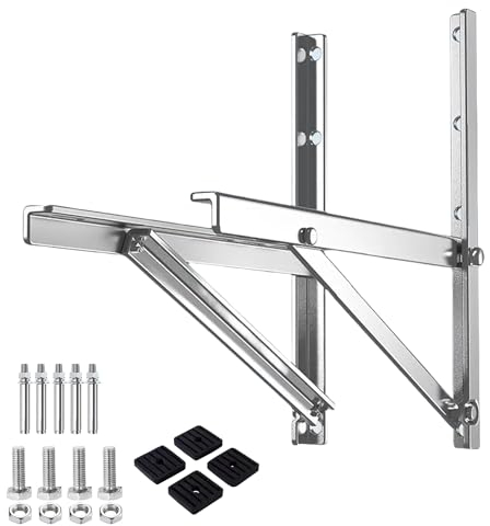 Consola de pared mad, soporte de aire acondicionado split y bomba de calor, piscina, capacidad de carga de 160 kg, unidad exterior, acero inoxidable