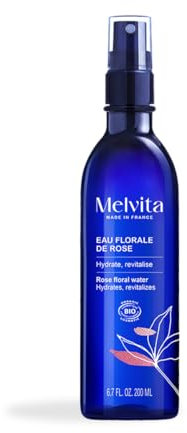 Melvita - Eau Florale de Rose Visage - Tonique Hydratant et Rafraîchissant pour Compléter le Démaquillage - Flacon Pompe 200 ml