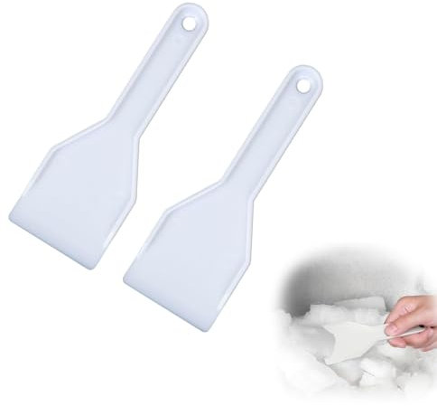 2 PCS Mondo Casa Raschietto Paletta Ghiaccio per Frigorifero e Congelatore, material plástico duradero, no daña el descongelador, ideal para uso doméstico y automóvil, blanco
