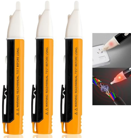 3Pcs Non Contact Voltage Tester Pen,Non Contact Voltage Detector,Electrical Tester,Non Contact Electric Volt Stick,Electrical Tools & Testers,Voltage Detector Pen With Led Torch and Alarm Mode