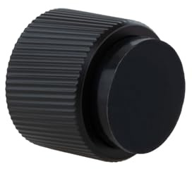 EVI Herrajes | Designer Wandtürstopper, Lineare Rändelung, | Ø28 x 28 mm | Schwarz Lackierter Stahl, Klebe- und Schraubmontage | I-198MOLNG