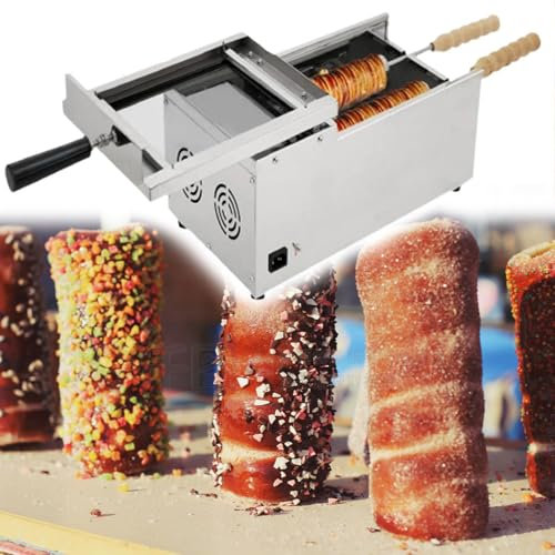 Forno elettrico per dolci da 1500 W, macchina per la produzione di cake pop ungheresi, griglia per panini, tubo di riscaldamento per forno commerciale, con 2 rulli, per ristoranti e catering