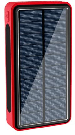 Externt solbatteri - Ingång: 5 V/2 A, Utgång 1: 5 V/1 A, Utgång 2: /2,1 A, solcellsladdare med kapacitet, externt batteribackup för mobiltelefon, 20 000 MAh, resor