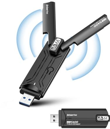 RUIZHI AX5400 WiFi 6E WLAN Stick para PC, Tri-Band 6 Ghz/2.4 GHz, antena WiFi 5DBI, USB 3.0 WPA3 MU-Mimo, adaptador WiFi USB para Windows 10/11