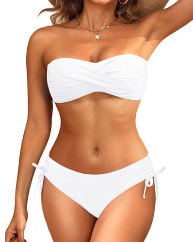 Minetom Maillots de Bain 2 Pièces Femme Bandeau Bikini Set | Été, Push Up, Swimsuit Ensembles, Réglable Swimwear, Beachwear, pour la Plage, les Vacances, la Piscine