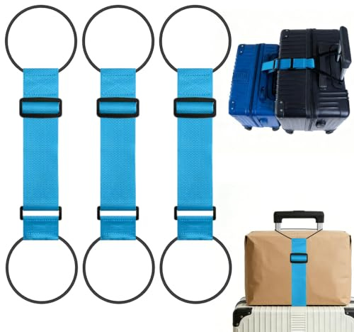 3 Pièces Sangle Elastique pour Valises, Sangle de Fixation Bagage Valise, Sangle Valise Réglable, Sangle de Connexion pour Valise, Sangle de Bagage Élastique pour Assurer Vos Bagsages, Sacs à Dos，LAN