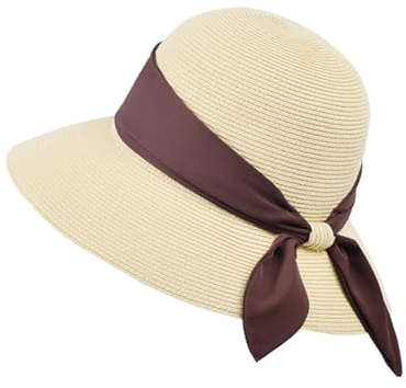 Generisk regnhatt, öppen spis och solhatt, vardaglig strand, vävd solhatt, solhatt, barn med nackskydd (kaffe, en storlek)