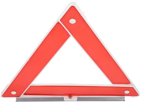 OSOLADY Triangolo di Emergenza Auto Riflettente Rosso Multifunzionale in Plastico e Metallo, Facile da Trasportare per Sicurezza Stradale e Parcheggio di Emergenza