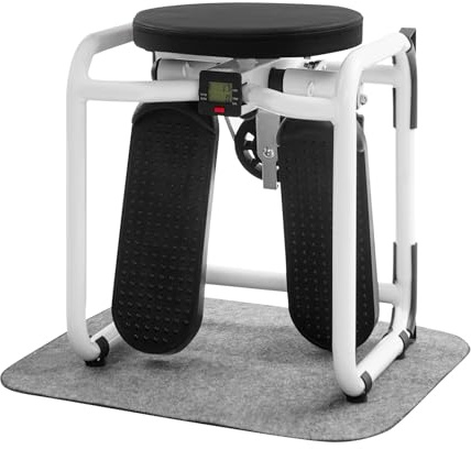 Mini stepper avec charge de 150 kg et bandes de résistance - Équipement de fitness manuel pour la maison - Pour débutants et confirmés - Pour appartement et bureau - 42 x 34,5 x 32 cm