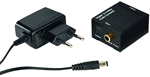 Hama DAC-Konverter Audio Digital auf Analog (Switch Audio Optische Digitaleingänge Toslink RCA TV DVD-Player Konsole etc, Ausgang RCA Analog Line Out auf China Hifi Kopfhörer Verstärker) Schwarz