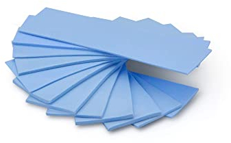 ADWITS 12er Pack Sortierte Dicke 0,5 1,0 1,5 mm Wärmeleitende Silikonpads mit 6,0 W/mk Wärmeleitfähigkeit, Soft Safe Einfach anzuwenden für SSD-CPU-GPU-LED-IC-Chipsatzkühlung -Blau