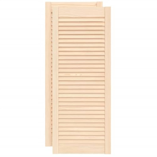 vidaXL Portes d'Armoire à Persiennes 2 pcs, Portes de Placard à Chaussures, Panneaux de Radiateur, Décoration d'Intérieur, Bois de Pin Massif