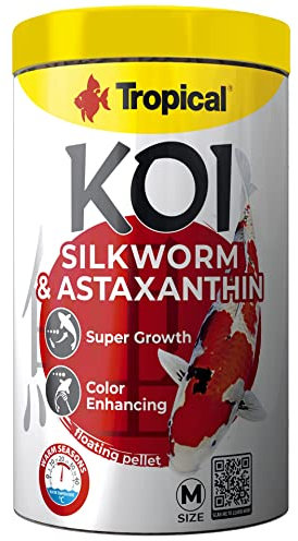 KOI SILKWORM&ASTAXANTHIN SIZE M 1000ml / 320g - mangime per pesci da laghetto di medie dimensioni