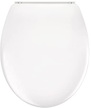 EMKE WC Sitz Toilettendeckel mit absenkautomatik, Toilettensitz O Form Klodeckel mit Absenkautomatik, Klobrille Abnehmbar WC Deckel Toilettenbrille WCc-Sitze Weiß 150KG