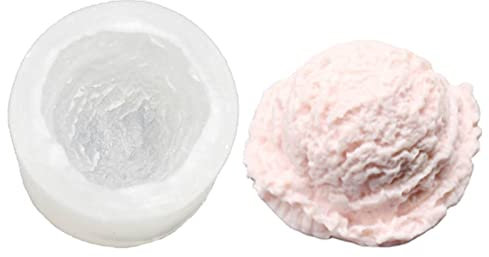 Xiaoxin Moule en Silicone en crème glacée, cône crème glacée et Moule à Bougie Boule crème glacée, Moule à Savon Fait Main pour la Fabrication Desserts au Chocolat ariage