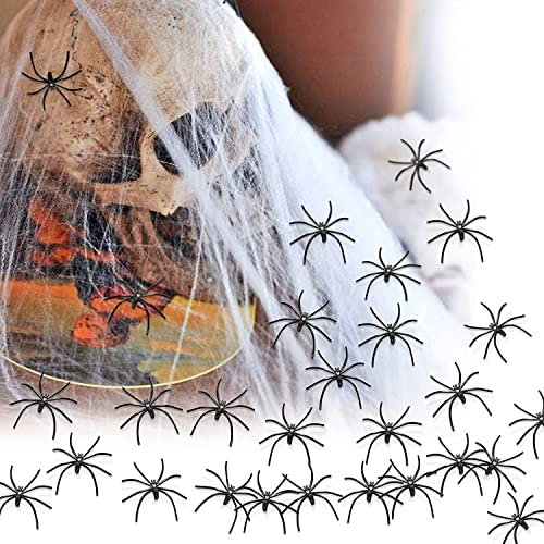 XZEIT 60 g Halloween Decorazioni Ragnatele Ragnatele Elastiche Ragnatela Finta con 30 Pezzi Ragni Artificiali per Decorazioni di Halloween Case Infestate Bomboniere Decorazioni per Interni ed Esterni