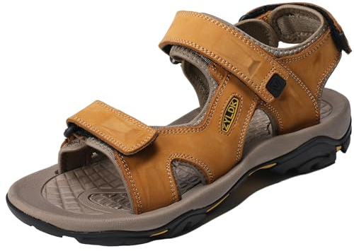 ZYLDK Sandale Homme Cuir Été Bout Ouvert Sandale de Sport Été Extérieur Chaussures de Sport d'eau Plage Confortable
