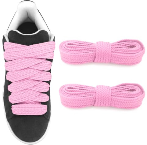 UamGlsob 3/4 tum feta skosnören för Adidas Campus 00-talsskor, 81 cm – 153 cm längd platta tjocka breda skosnören ersättningssnören | 2 cm (3/4 tum) breda, platta skosnören i polyester, tjocka skosträngar, tjock ersättningsspets för sneakers