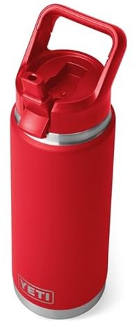 YETI Rambler C Straw Bottle, Stainless Steel Vacuum Insulated Bottle with Leakproof Straw Cap, Rescue Red, 26 oz (769 ml)