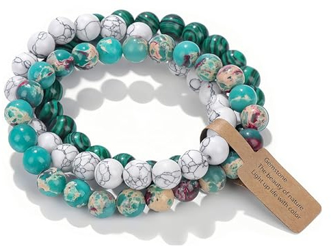SAIBANGZI Bracciale Uomo Donna Elastico Da Vere Pietre Preziose Naturali Di 8mm Reiki Idea Regalo Di Natale Originale Diffusore Di Energia Guarigione Equilibrio