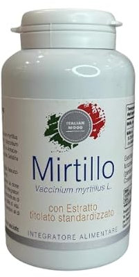 Italian Mood – Mirtillo 120 Capsule da 510 mg, Integratore per la Normale Capacità Visiva e la Funzionalità del Microcircolo.