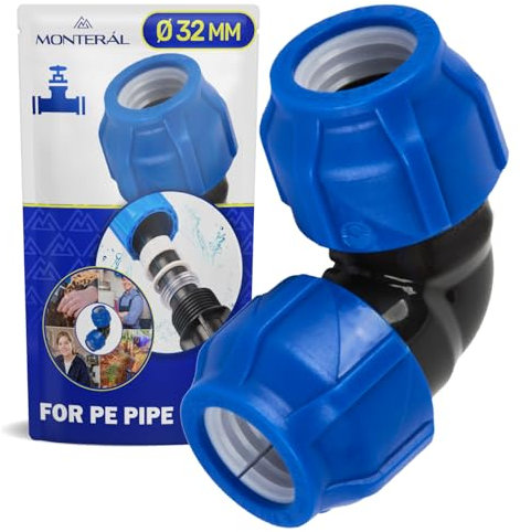Raccord Tuyau Ø 32 mm Coudé 90° en Polypropylène PP pour Connexion de Tuyau Polyethylene PE - MONTERAL