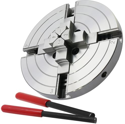 Wood Lathe Chuck, 6 inch 4 Jaws, Self-Centering Lathe Chucks for Woodturning, 4 Jaw Chuck for Wood Lathe 1 x 8TPI Thread