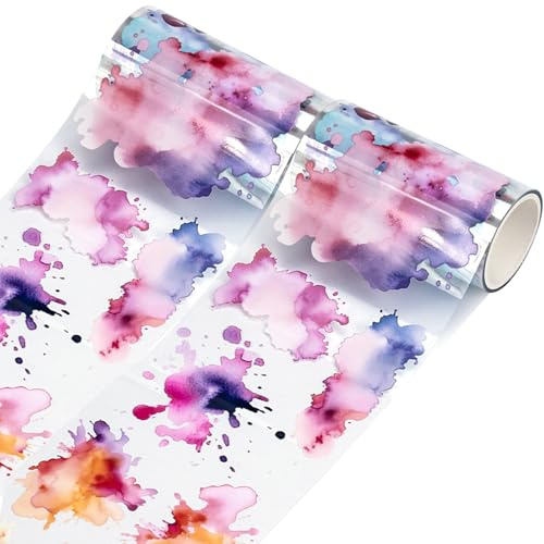 HACRAHO 2 rullar transparent PET-tejp Washi-tejp för personlig dagbok och hantverk, 2 rullar