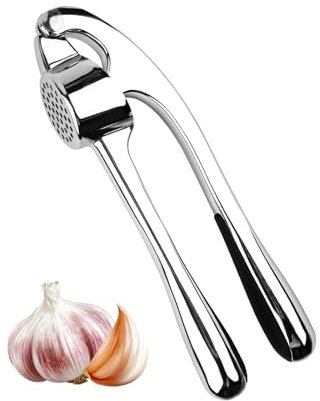 BigKego Knoblauchpresse Knoblauchschneider Garlic Press Knoblauch Crusher Knoblauch Handpresse 16.5cm Praktische Küchenhelfer für Knoblauch Ingwer