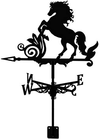 Lamppdcor Indicateur de girouette en Acier Inoxydable Direction du Vent indicateur de Chevaux décorations Jardin, antécédents décoratifs