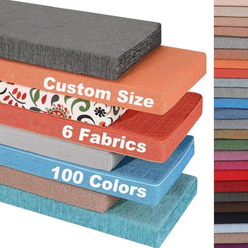 Aocase Cojines para Bancos Tamaño Personalizado, Comodísmo y Desenfundable Lavable Antideslizante Cojín, Colchoneta Banco Jardin, Parte Inferior Antideslizante, Cómodo Y Ergonó,Dicke 10CM