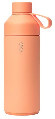 Ocean Bottle Big 1l | Stainless Steel Water Bottle | Reusable & Sustainable | Keeps Drinks Cold & Hot | Eco Friendly Gift (Sunset Peach)