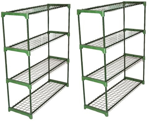 4 Tier Greenhouse Staging Plant Stand Greenhouse Racking Shelving Unit for Garden Shed Garage Pack of 2