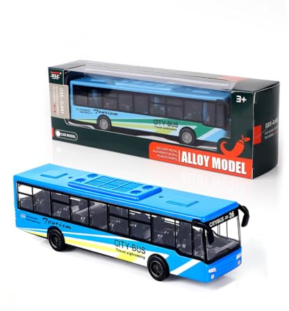 wedfcvrt 1:64 Simulation Pull-Back Alloy Bus Toy, Simuliertes Busfahrzeug aus Aluminiumdruckguss Modellspielzeug,Kinder Model Vehicle Bus Auto Spielzeug,Spielzeugauto mit Metall-Karosserie