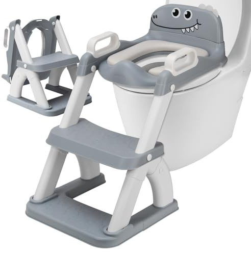 Umelee Adaptador WC Niños con Ecalera, Adaptador Baño 2 en 1, Asiento de Inodoro, Reductor Sanita Bebe, Toilet Seat para Niños y Niñas