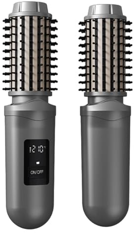 Cepillo Rizador Térmico - Recargable Con Calor De 2600mAh,Cepillo Alisador Térmico - Para Hogar Apartamento Residencia Estudiantil Viaje Salón De Belleza Barbería