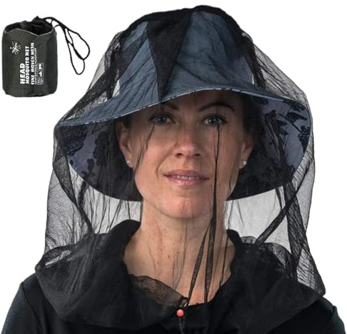 Copricapo a rete anti-mosche,Fori traspiranti, da indossare sopra il cappello, taglia grande e lunga | Copricapo Anti-insetti Unisex,per attività all'aperto come, campeggio, giardinaggio e backpackin